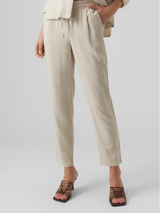 Vero Moda Medžiaginės kelnės · Pilka · Regular Fit