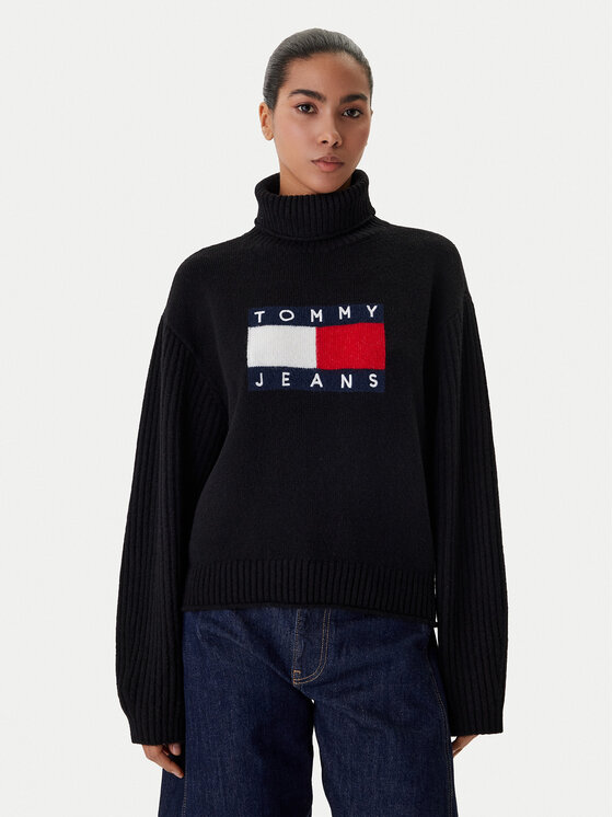 Tommy Jeans Golfas · Juoda · Relaxed Fit