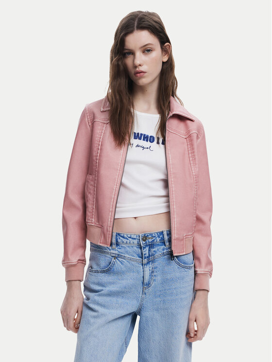 Desigual Dirbtinės odos striukė · Rožinė