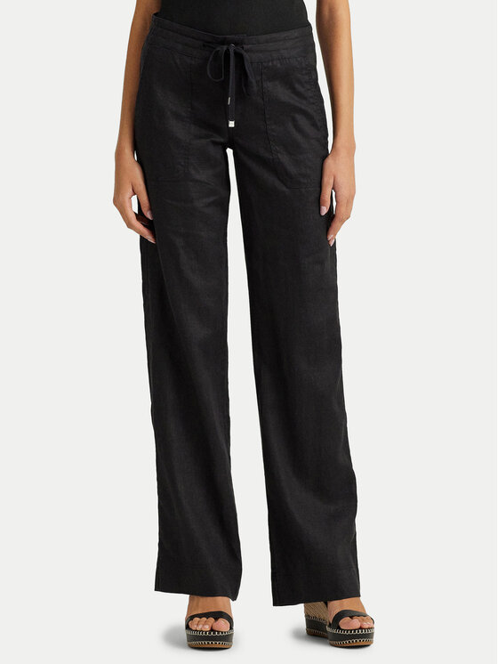 LAUREN RALPH LAUREN Medžiaginės kelnės · Juoda · Regular Fit