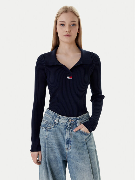 Tommy Jeans Megztinis · Tamsiai mėlyna · Slim Fit