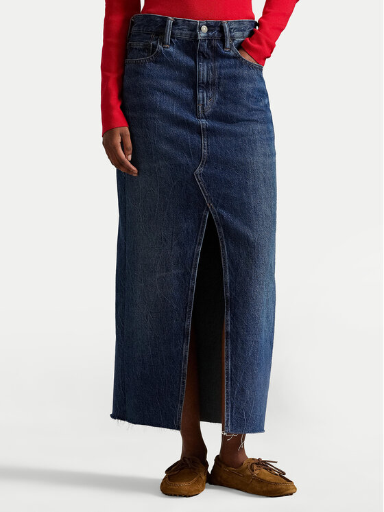 Polo Ralph Lauren Džinsinis sijonas · Tamsiai mėlyna