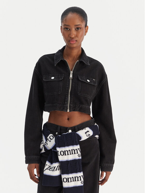 Tommy Jeans Džinsinė striukė · Juoda