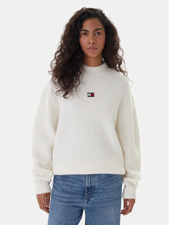 Tommy Jeans Golfas · Écru · Relaxed Fit