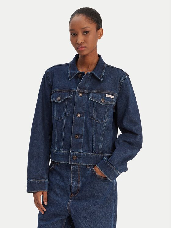 Calvin Klein Jeans Džinsinė striukė · Tamsiai mėlyna