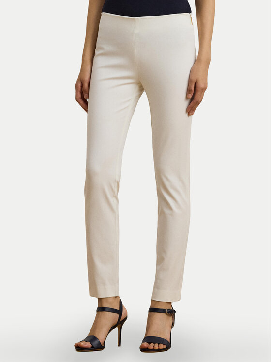 LAUREN RALPH LAUREN Medžiaginės kelnės · Balta · Slim Fit
