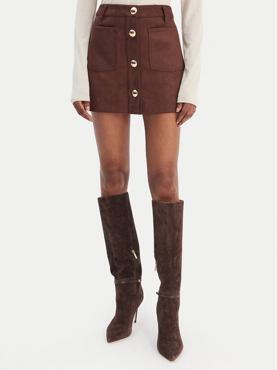 Bardot Dirbtinės odos sijonas · Ruda · Mini