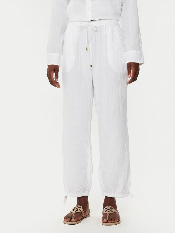 LAUREN RALPH LAUREN Medžiaginės kelnės · Balta