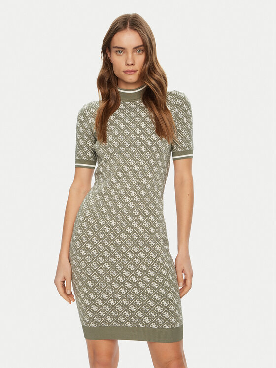 Guess Trikotažinė suknelė · Žalia · Mini