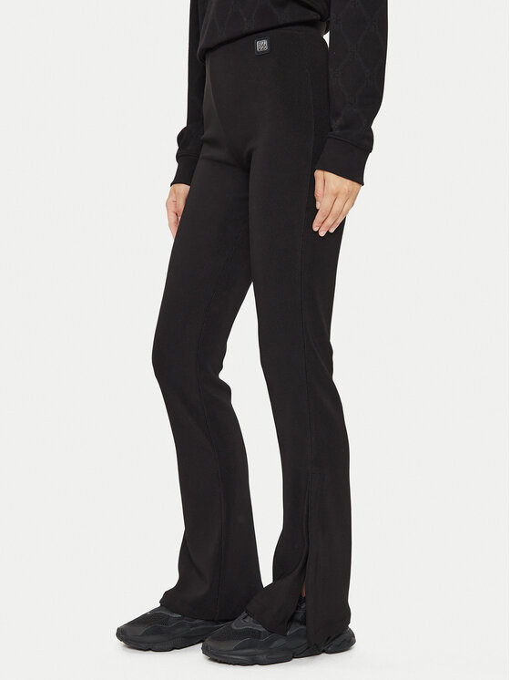 HUGO Medžiaginės kelnės · Juoda · Slim Fit