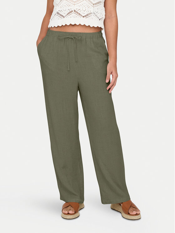 ONLY Medžiaginės kelnės · Žalia · Regular Fit