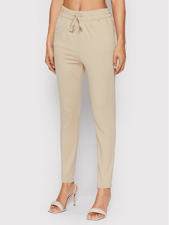 ONLY Medžiaginės kelnės · Smėlio · Slim Fit