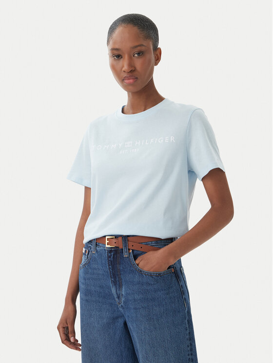 Tommy Hilfiger Marškinėliai · Šviesiai mėlyna