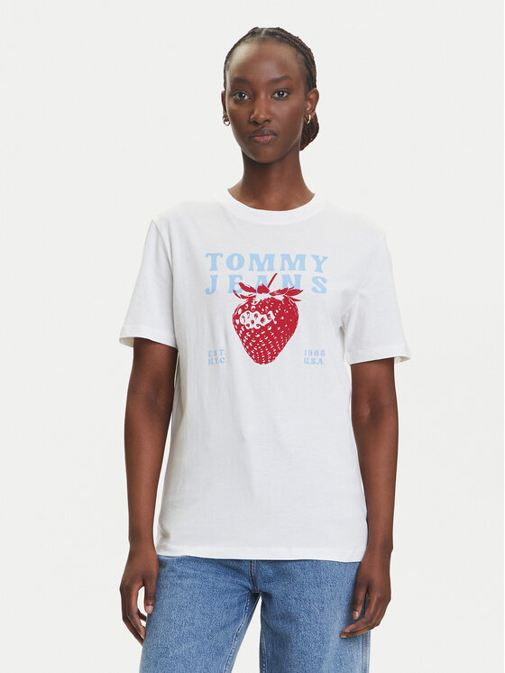Tommy Jeans Marškinėliai · Balta