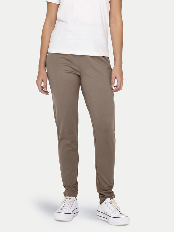 ONLY Medžiaginės kelnės · Ruda · Regular Fit