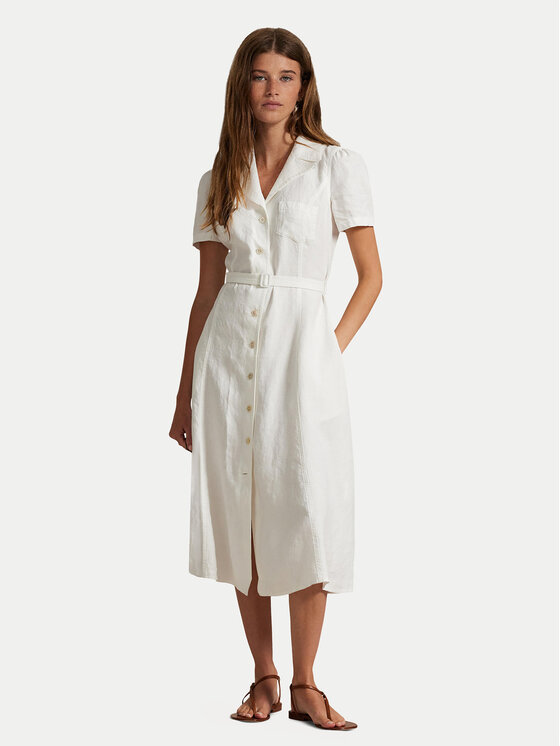 Kodas 20MAY Polo Ralph Lauren Marškinių tipo suknelė · Balta · Midi