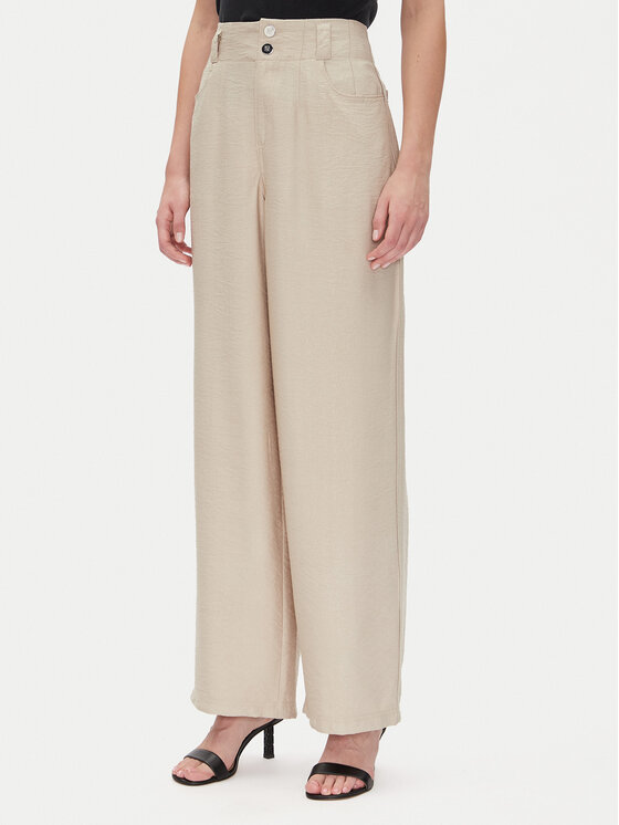 DKNY Medžiaginės kelnės · Smėlio · Relaxed Fit