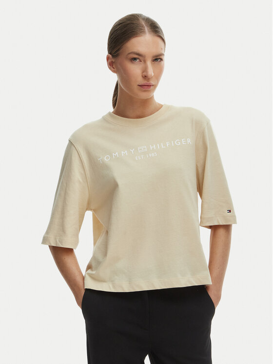 Tommy Hilfiger Marškinėliai · Smėlio