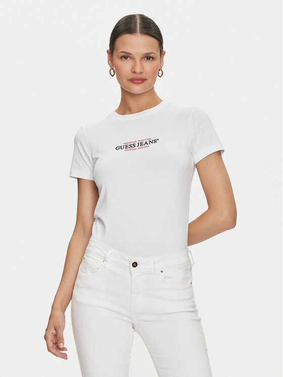 Guess Jeans Marškinėliai · Balta