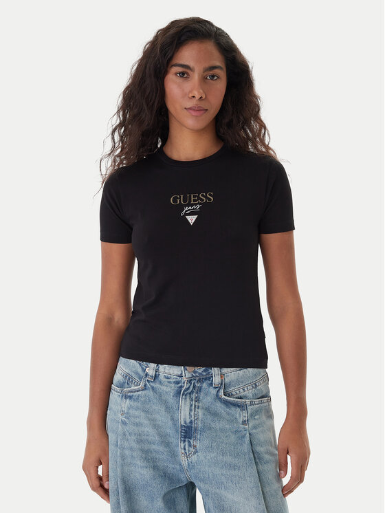 Guess Jeans Marškinėliai · Juoda