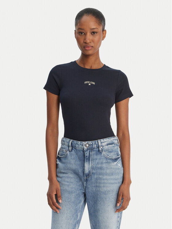 Guess Jeans Marškinėliai · Tamsiai mėlyna