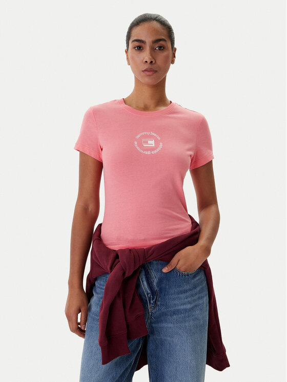 Tommy Jeans Marškinėliai · Rožinė