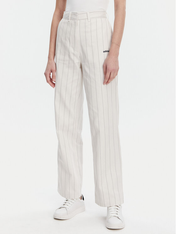 adidas Medžiaginės kelnės · Balta · Regular Fit