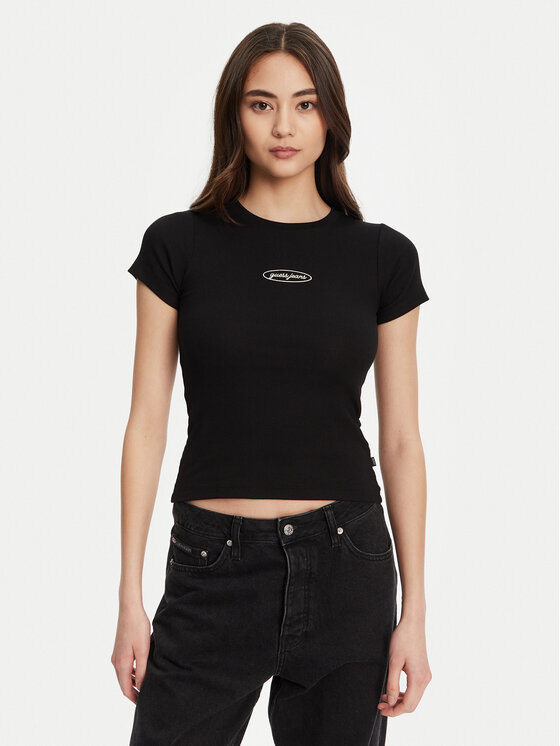 Guess Jeans Marškinėliai · Juoda