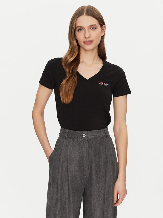 Guess Jeans Marškinėliai · Juoda