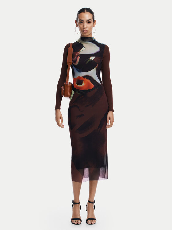 Kodas SUN15 Desigual Kasdieninė suknelė · Ruda · Midi