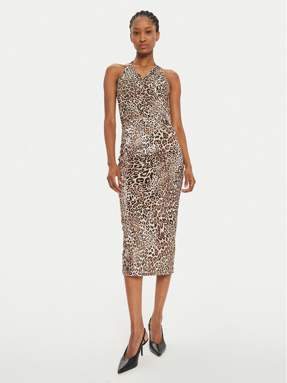 ViCOLO Kokteilinė suknelė · Ruda · Midi