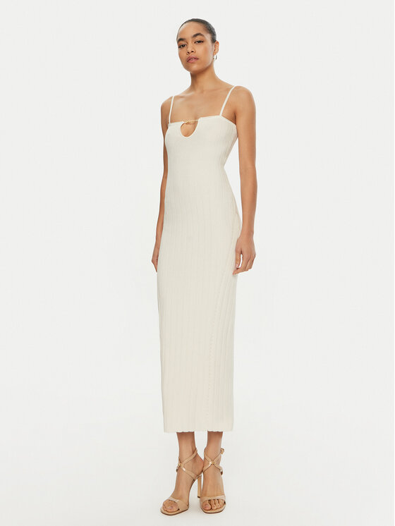 JACQUEMUS Trikotažinė suknelė · Balta · Midi