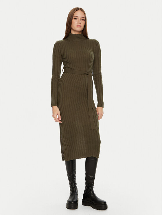 Brave Soul Trikotažinė suknelė · Chaki · Midi