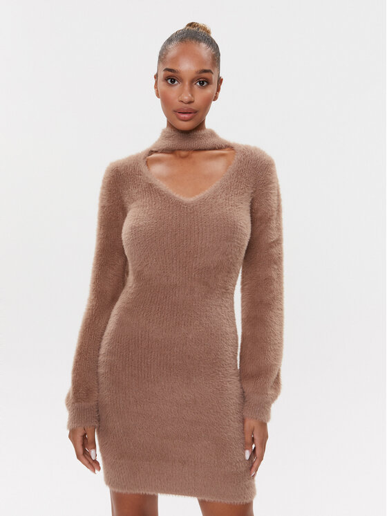 Guess Trikotažinė suknelė · Ruda · Mini