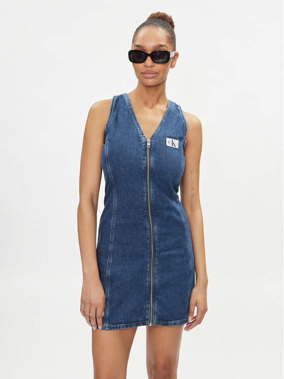 Calvin Klein Jeans Džinsinė suknelė · Mėlyna · Mini
