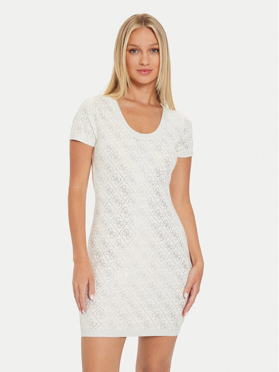 Guess Trikotažinė suknelė · Écru · Mini