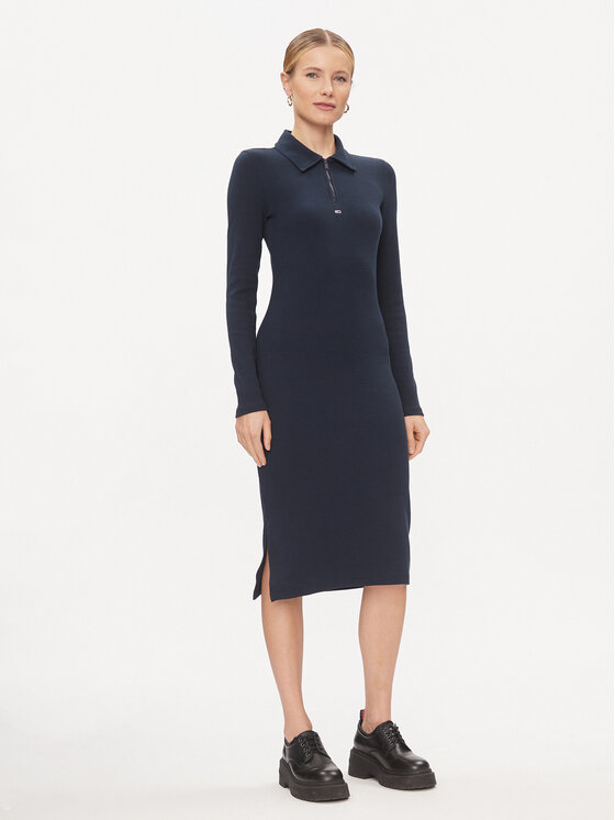 Tommy Jeans Kasdieninė suknelė · Tamsiai mėlyna · Midi