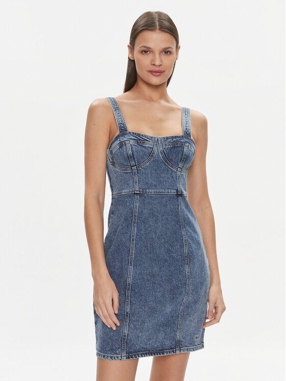 Tommy Jeans Džinsinė suknelė · Mėlyna · Mini
