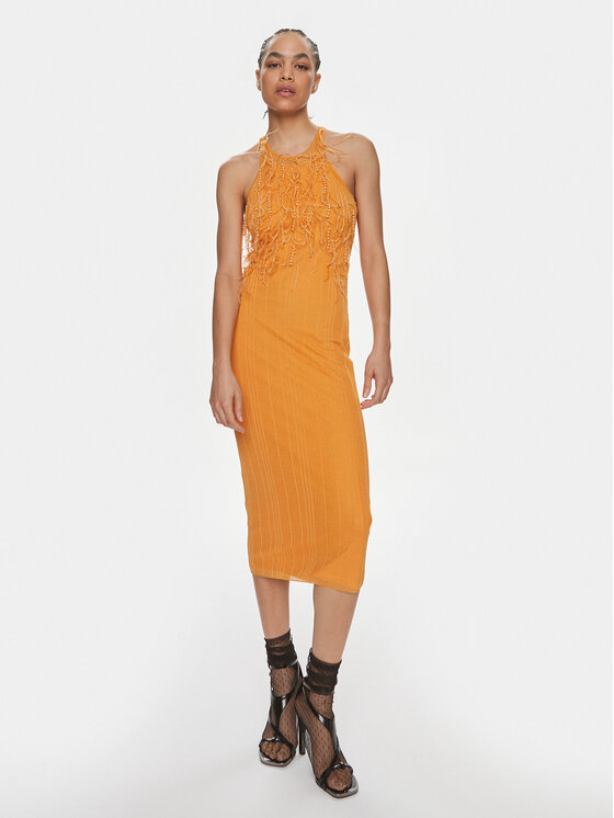 Patrizia Pepe Kokteilinė suknelė · Oranžinė · Midi