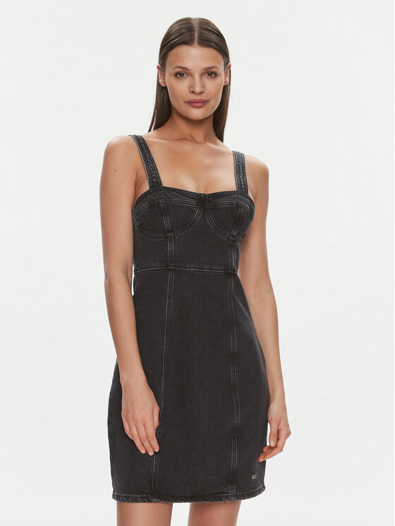 Tommy Jeans Džinsinė suknelė · Juoda · Mini