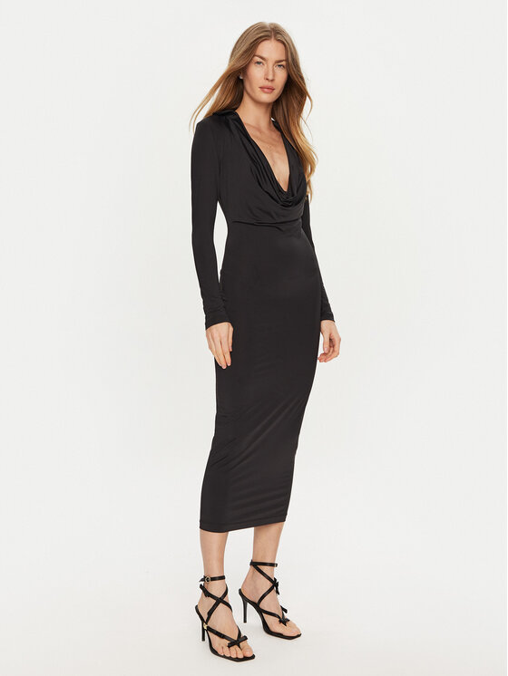 Bardot Kokteilinė suknelė · Juoda · Midi