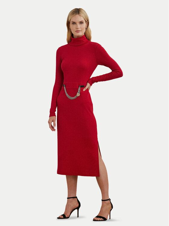 LAUREN RALPH LAUREN Trikotažinė suknelė · Raudona · Midi