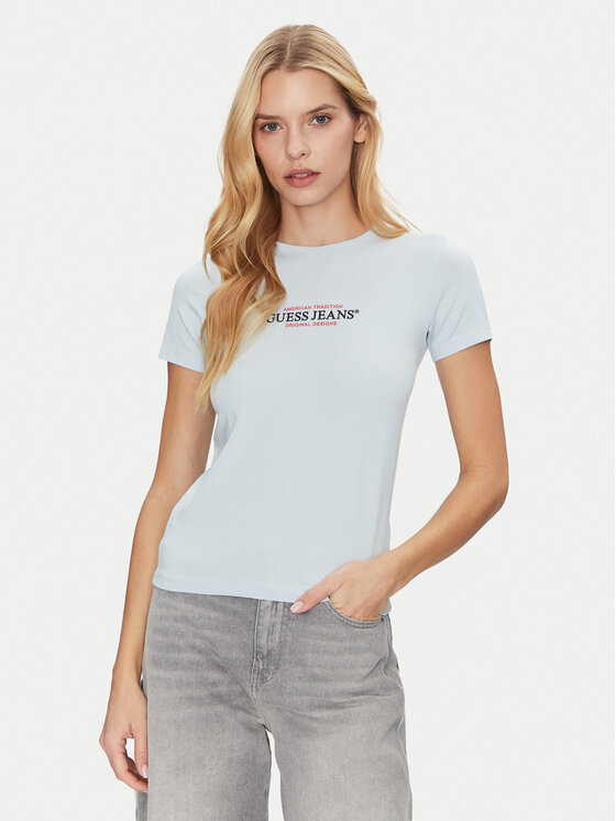 Guess Jeans Marškinėliai · Žydra