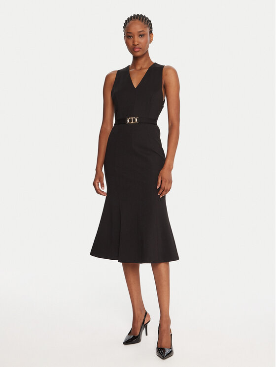 TWINSET Kokteilinė suknelė · Juoda · Midi