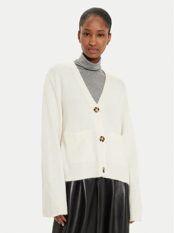 Gina Tricot Kardiganas · Écru · Relaxed Fit