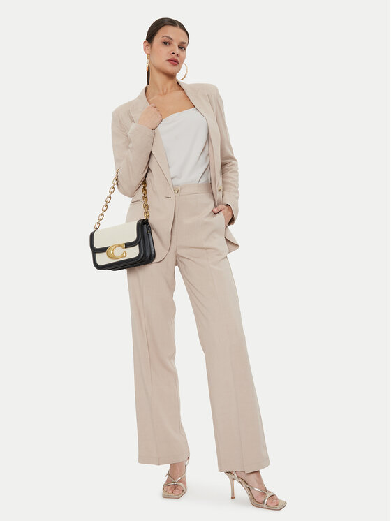 ViCOLO Medžiaginės kelnės · Smėlio · Relaxed Fit