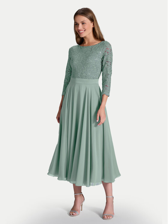 Swing Kokteilinė suknelė · Žalia · Midi