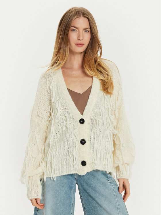 ViCOLO Kardiganas · Écru · Relaxed Fit