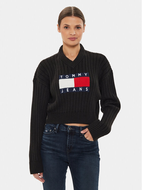 Tommy Jeans Megztinis · Juoda · Relaxed Fit