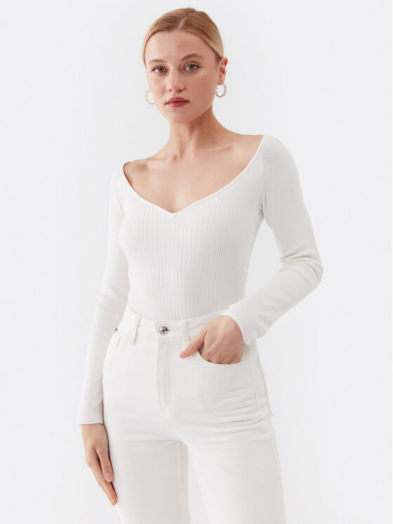Guess Megztinis · Balta · Slim Fit